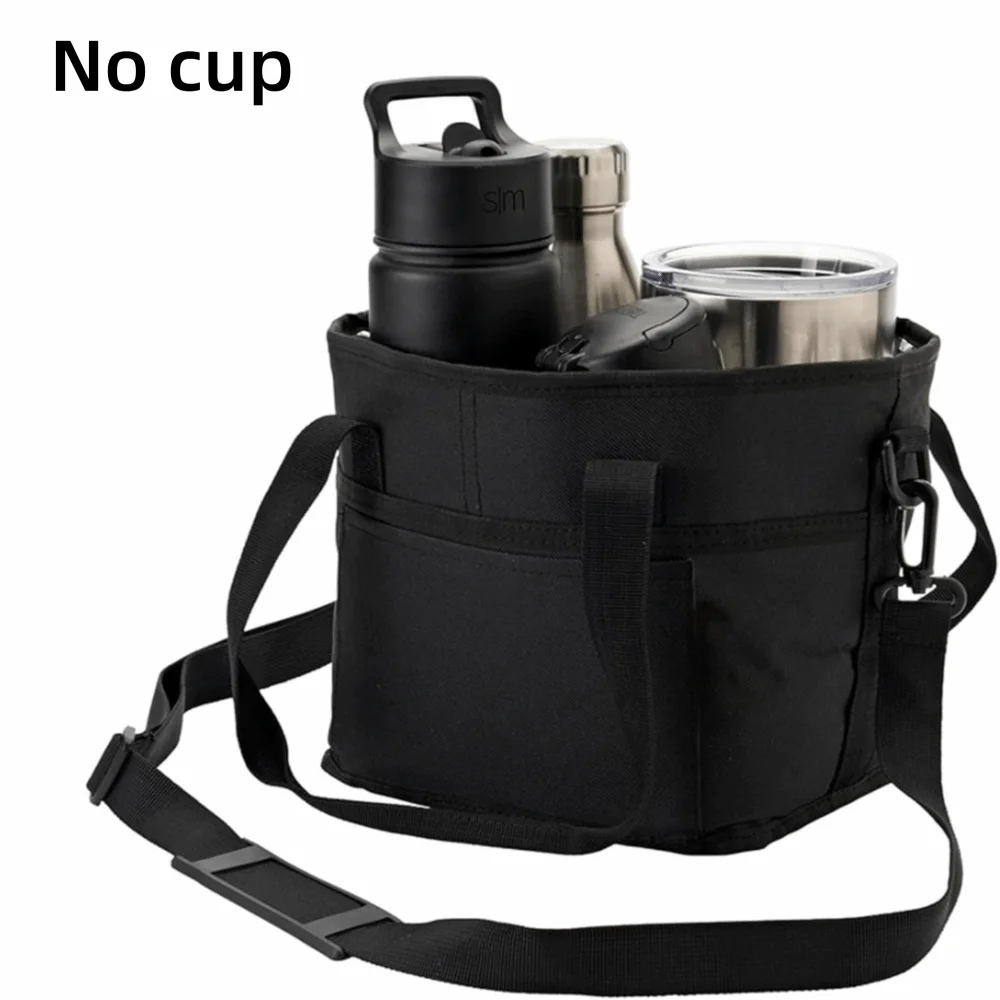 Multi-Compartment Water Bottle Carrier Bag Waterproof Oxford Fabric Large Capacity Cup Holder Organizer for Outdoor Fitness Gym