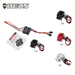 MEUS For Axial SCX24 90081 Wrangler 1/24 Scale RC Model Car Aluminum Transmission Box Middle Gearbox Motor ESC Kit