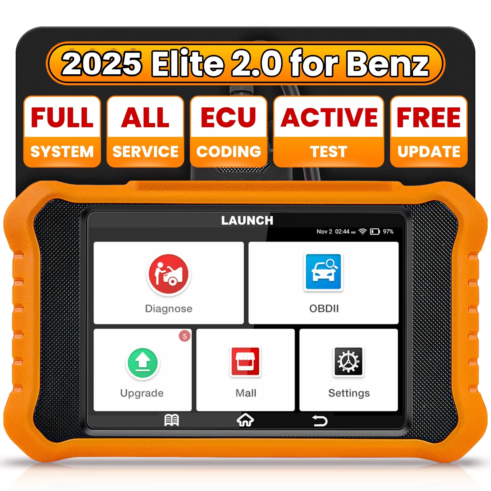 2024 New LAUNCH X431 Elite 2.0 PRO for BENZ OBD2 Scanner,Bi-Directional Scan Tool, All Services, ECU Coding for BMW/Audi Scanner