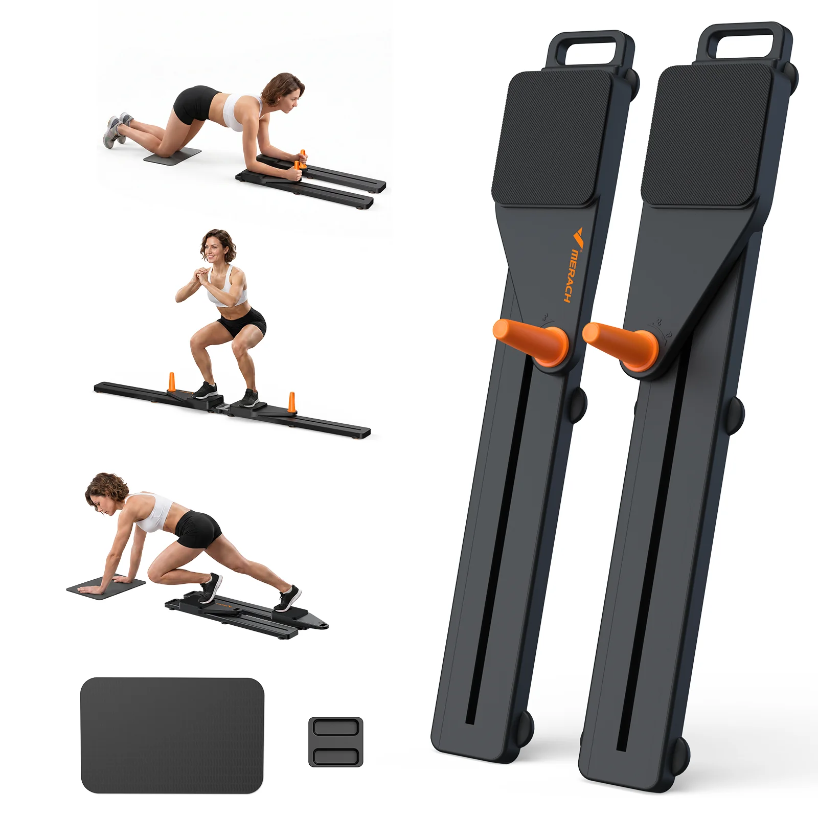 MERACH Pilates Reformer – Multifunctional Pilate Board with 120 kg Foldable, Mini Pilate Reformer for Abs, Arms and Legs, Pilates Table at Home Silence Desmontable, para Abdominales y Cuerpo Completo, Portátil para Entrenamientos en Casa