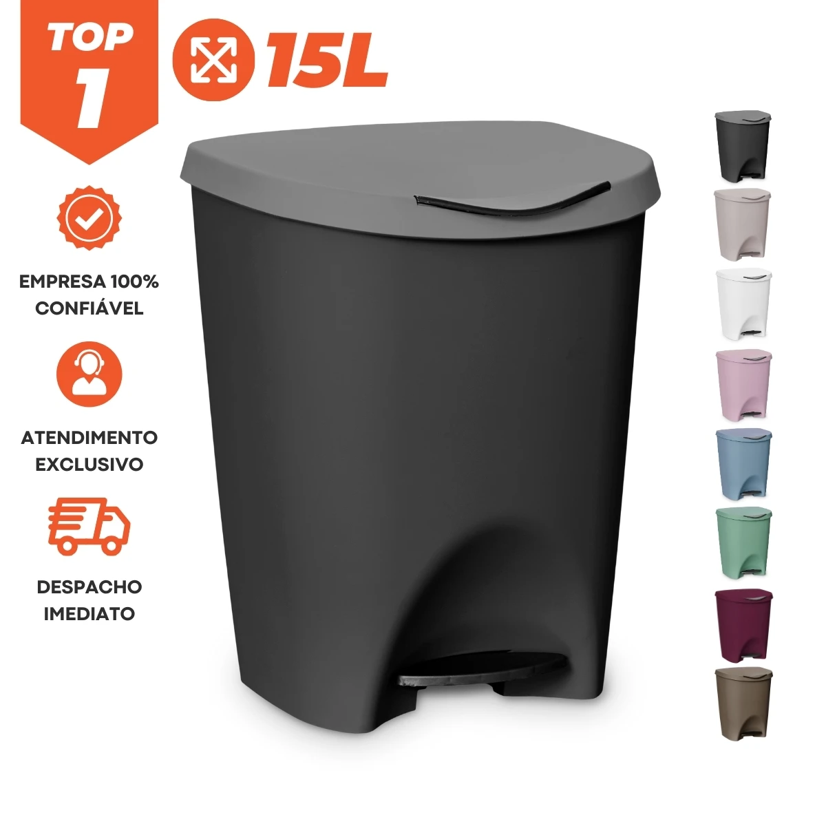 15 Liter Trash Can with Lid, Large Trash Can, Bedroom, Clean, Workspace, Storage Box, Home