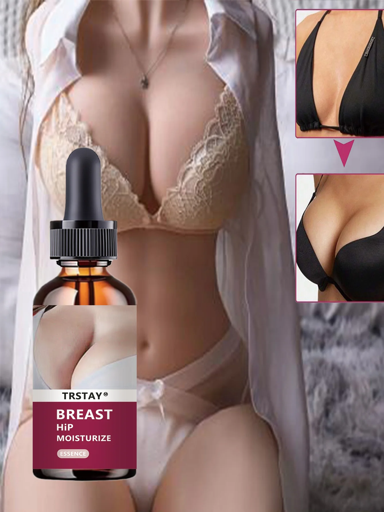 Esencia reafirmante hidratante para el pecho, leche, nutrición profunda para curvas redondas completas, elasticidad mejorada, fórmula de ajuste Natural Es