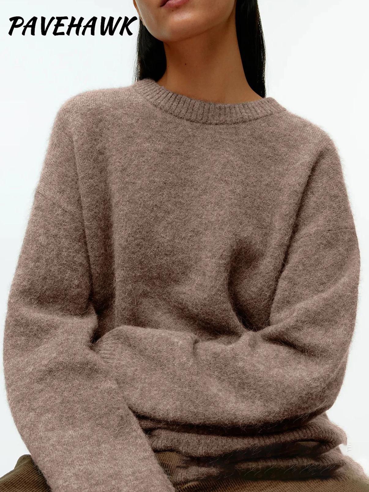 Women Basic Knitted Sweaters O Neck Long Sleeve Casual Autumn Winter Warm Pullovers Loose Streetwear Elegant Chic Female Tops