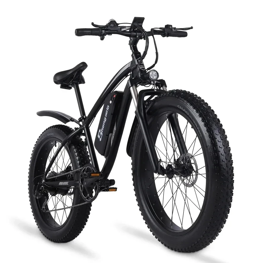 Mountain Bike elétrico para homens, Fat Tire Ebike, bicicleta adulta, bateria de lítio, 26 na E-bike, 48V, 1000W, 17AH, MX02S, 2024