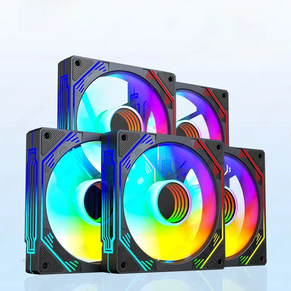 JEYI RGB Cooling Fans 120mm Computer Case High Performance Fan Kit 6pin PC Fan Cooler Silent Radiator with ARGB Controller