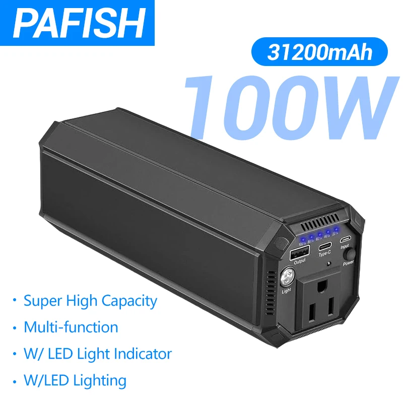 N5 Portable Laptop Charger 31200mAh/116Wh,100W AC Socket Mobile Power Supply