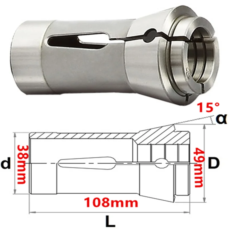 164E Lathe Forward Push Out Spring Collet Chuck E164 F38 DIN6343 76-32 Dead Length Clamping Collets Round Square Hexagon Hole