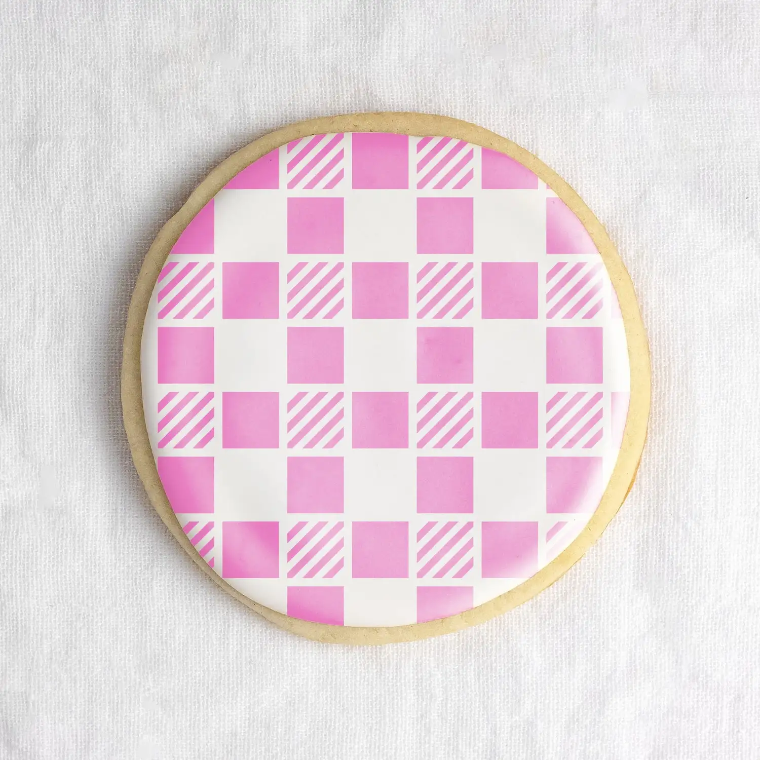 Food Safe Material Plastic Non Toxic Reusable Washable Buffalo Check Cookie Stencil