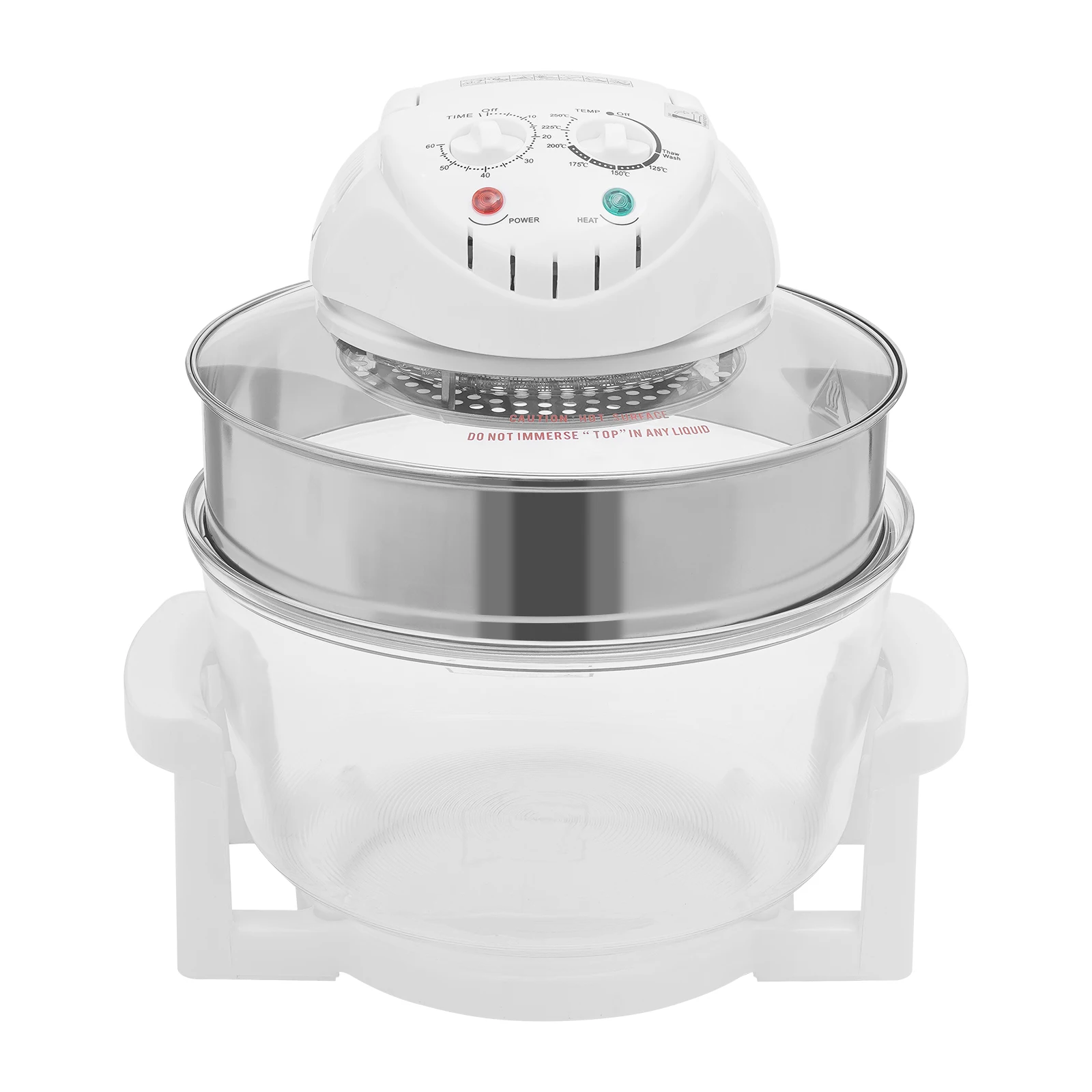

Safe Practical 360° Viewable Glass Air Fryer with Expansion Ring for Home Kitchens and Restaurants