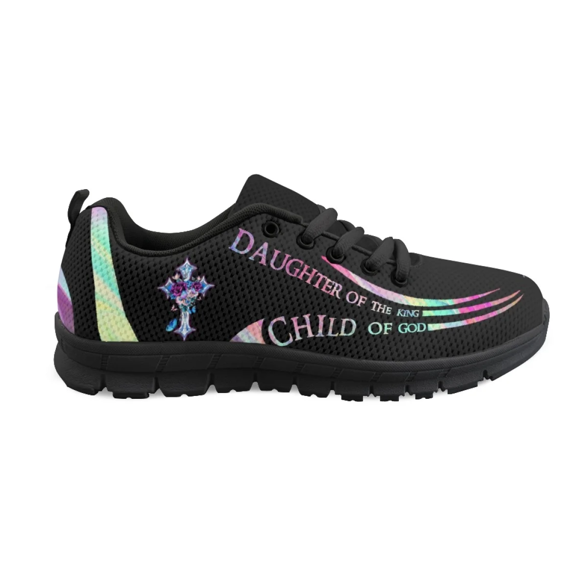 INSTANTARTS Fashion Cross Child Of God Design Women Breathable Sneakers Wear Resistant Flat Shoes for Ladies Outdoor Zapatos