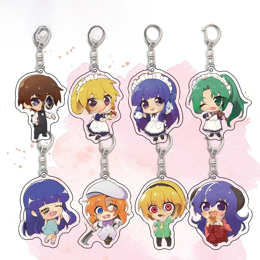 Anime Higurashi quand ils pleurent porte-clés acrylique Ryugu Rena Sonozaki Mion Shion Figure porte-clés porte-clés pour les Fans bijoux
