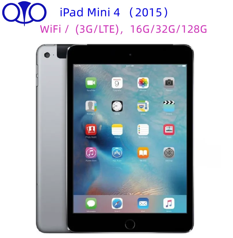 Apple-Tablette iPad Mini 4 Débloquée et Originale, Wifi/3G, 2 Go de RAM, 16 Go/32 Go/2015 Go, Puce Dean A8 128, 7.9, Nouveauté 95%