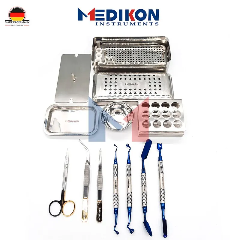 

12 Pieces Dental PRF Box GRF System Platelet Rich Fibrin Set Implant Surgery Kit Cassette Giraffe Forceps gum scissors set