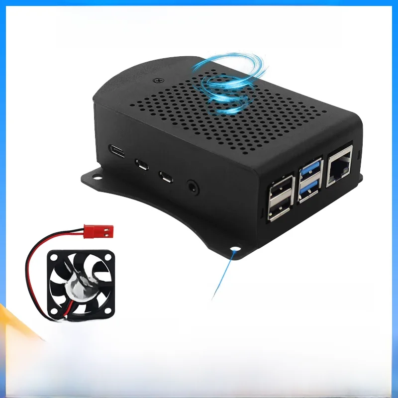 Raspberry Pi 4 aluminiowa obudowa metalowa powłoka z śruba do mocowania płytą opcjonalny wentylator chłodzący do RPi 4 — zdjęcie produktu 7