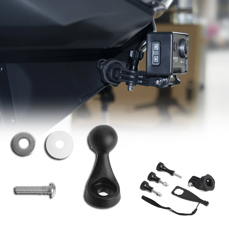 

Motorcycle Camera Frame Kit 360 Adjustable Fixed For Honda Gold Wing GL1800 GL1800B F6B DCT TOUR AIRBAG 2018-2023 (Black)