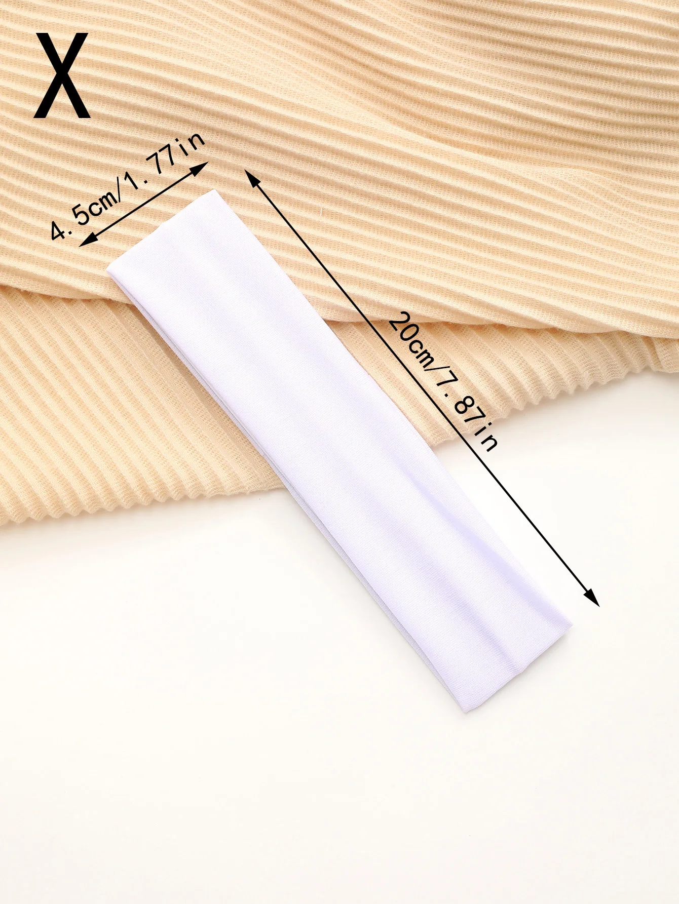 Women's White Elastic Yoga Headband Comfortable Sports Yoga Face Wash Makeup Eye Outdoor Party School Supplies College Autumn Wi