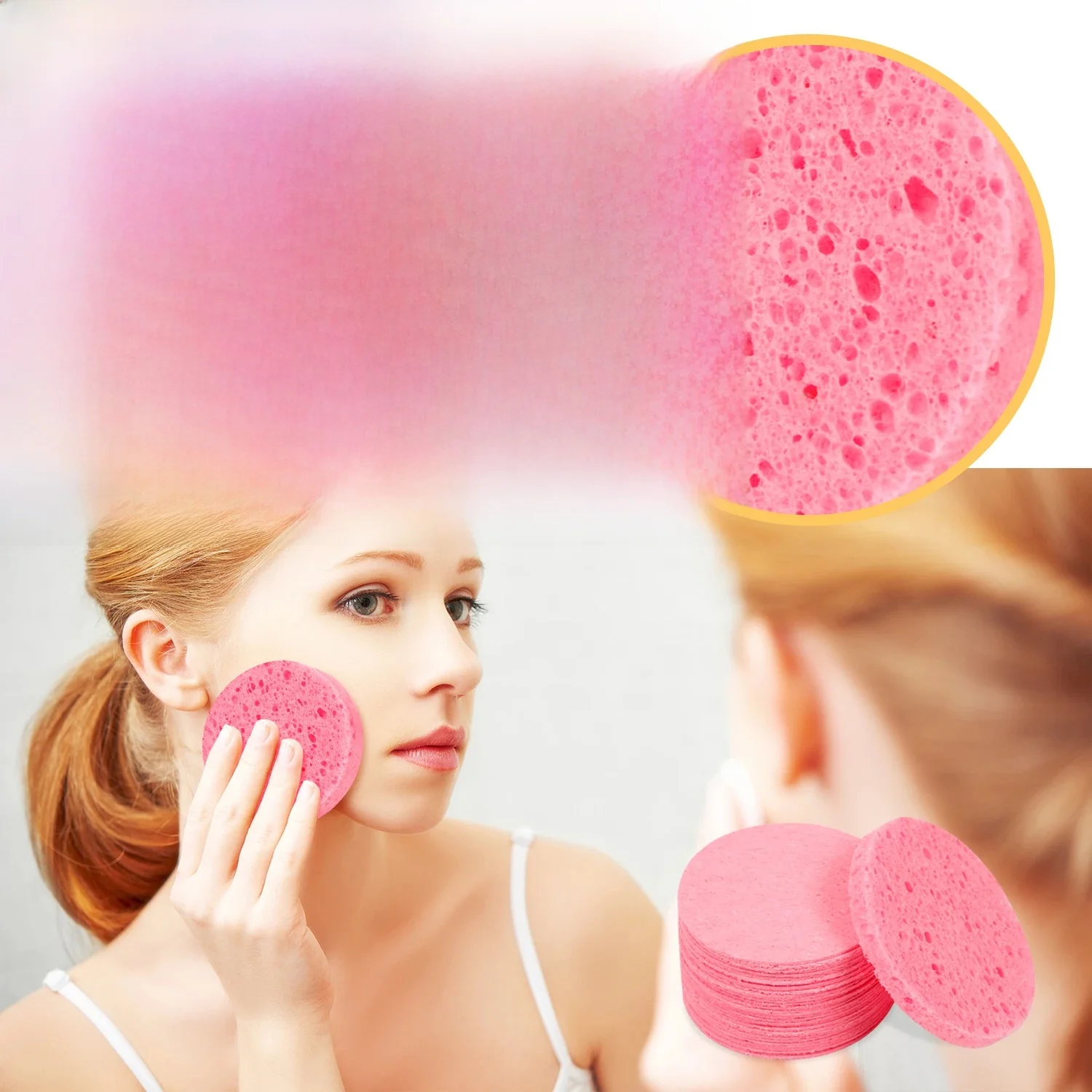 Éponge compressée ronde nettoyante et exfoliante pour le visage, 20 pièces, adaptée à un usage domestique ou aux voyages