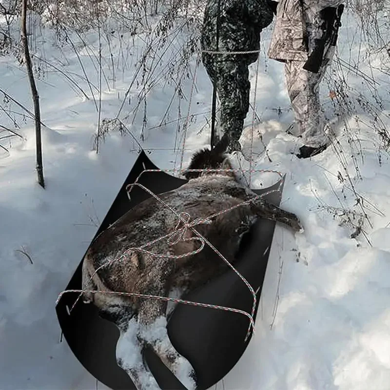 Wielofunkcyjne sanki użytkowe przenośne sanki do wędkowania pod lodem z liną sanki użytkowe Deer Drag sanki do wędkarstwa pod lodem gra myśliwska trwałe — 2