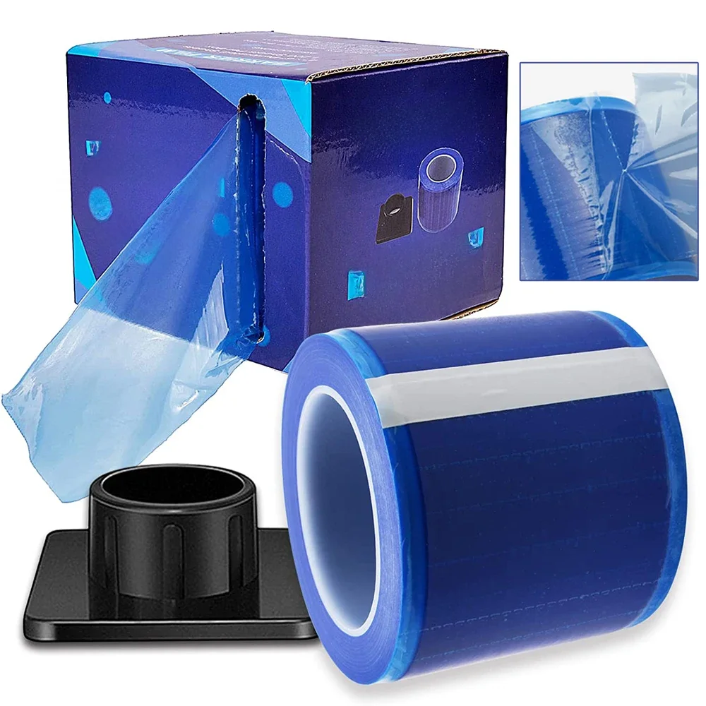 Film barrière de tatouage bleu, 1200 feuilles, bande en rouleau, protection PE, bandage dentaire, accessoires