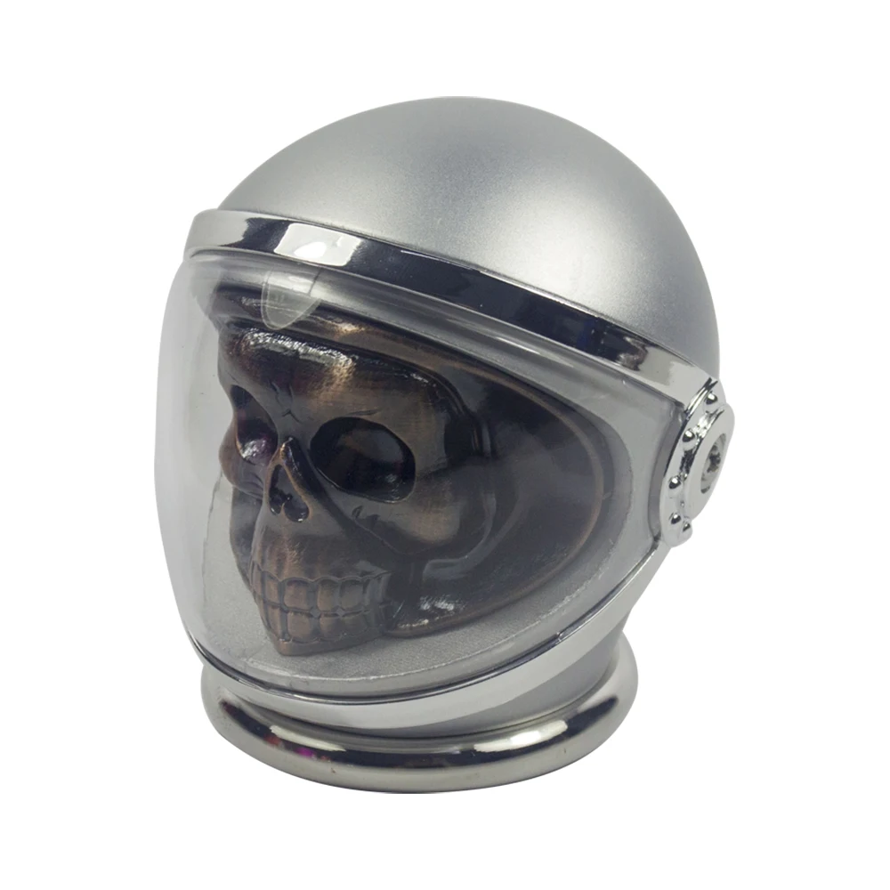 

2.3" 4 PC 3D Metal Skull in Helmet Tobacco Herb Spice Grinder Smoke Crusher Silver Color Good Idea for Halloween Christmas Gift