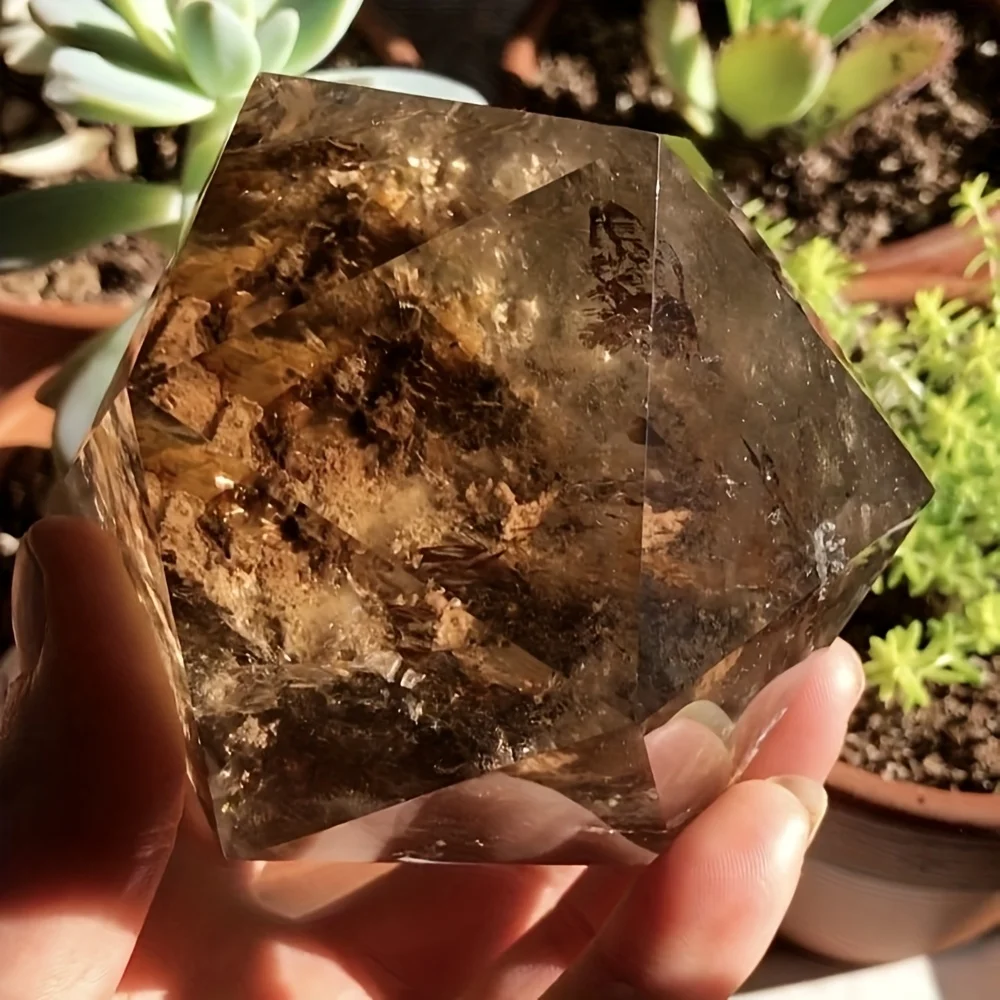 1pc Smoky Quartz Crystal Freeform, Irregular Shape, Elegant Home Decor, Meditation, Gifts, Jewelry Making, Meditation Accessory view 4