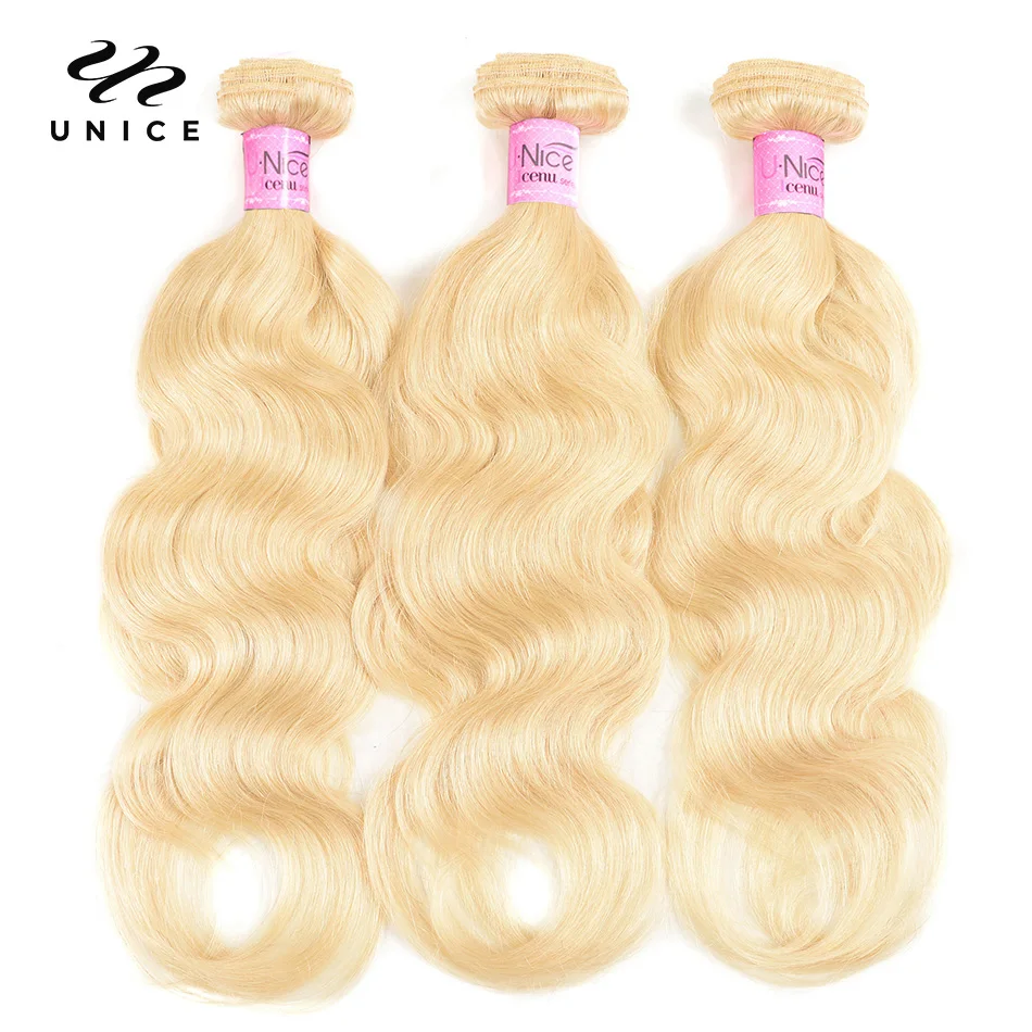 

Unice Hair Malaysian Remy Human Hair Bundles 1/3/4 PCS 613 Color Body Wave Hair Weft 16-24 inch Hair Extensions Free Shipping