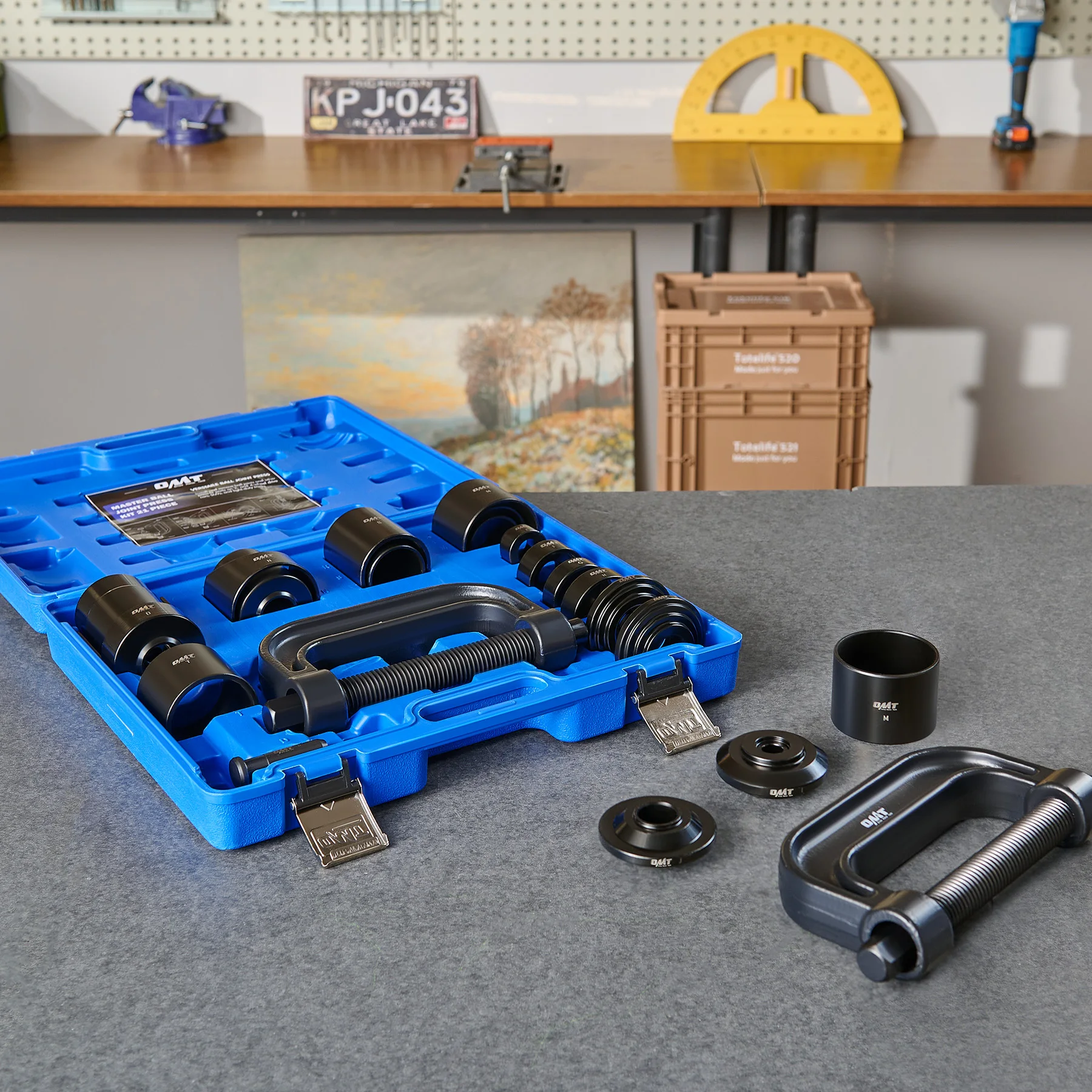 OMT 21 ชิ้น Premium Ball Joint Service Tool & Master Adapter Set w. กระเป๋าหิ้ว สีดํา