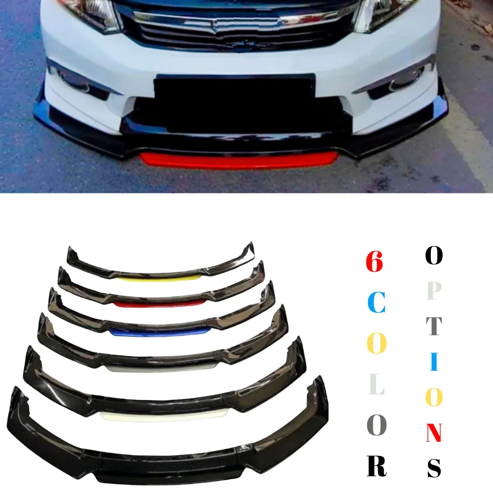 4 Piece Front Bumper Lip For Honda Civic FB7 Car Accessories 6 Color Options body kit Splitter Modified Exterior Parts Tuning