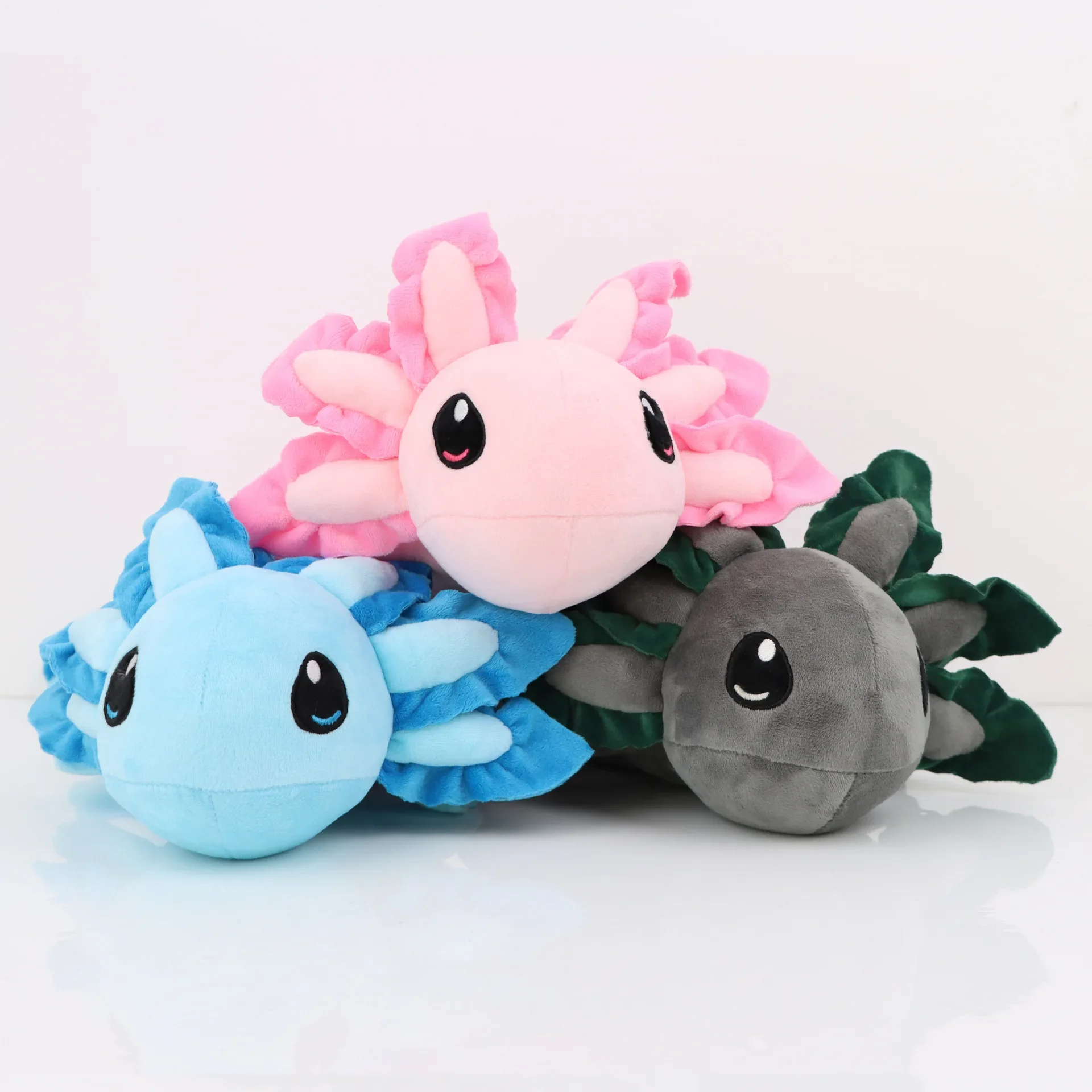 45cm różowy aksolotl pluszowa zabawka Kawaii aksolotl pluszowe lalki miękkie wypchane pluszowe zabawki zwierzęce dla dzieci dziewczyny świąteczny prezent urodzinowy zabawka — zdjęcie 2