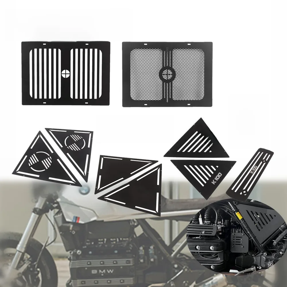 Moto4u Voor Bmw K75 K100 K 100 Cafe Racer Motorfiets Radiator Mesh Motor Injector Bewaker Badge Cover Scrambler Side Cowl Kuip - afbeelding 2