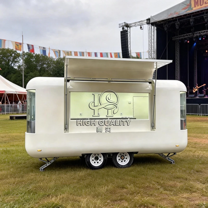 High Quality Fully Equipped Food Truck Manufacturer Trailer Mobile Kitchen Pizza BBQ Wings Fries Hot Dog Ice Cream Bar