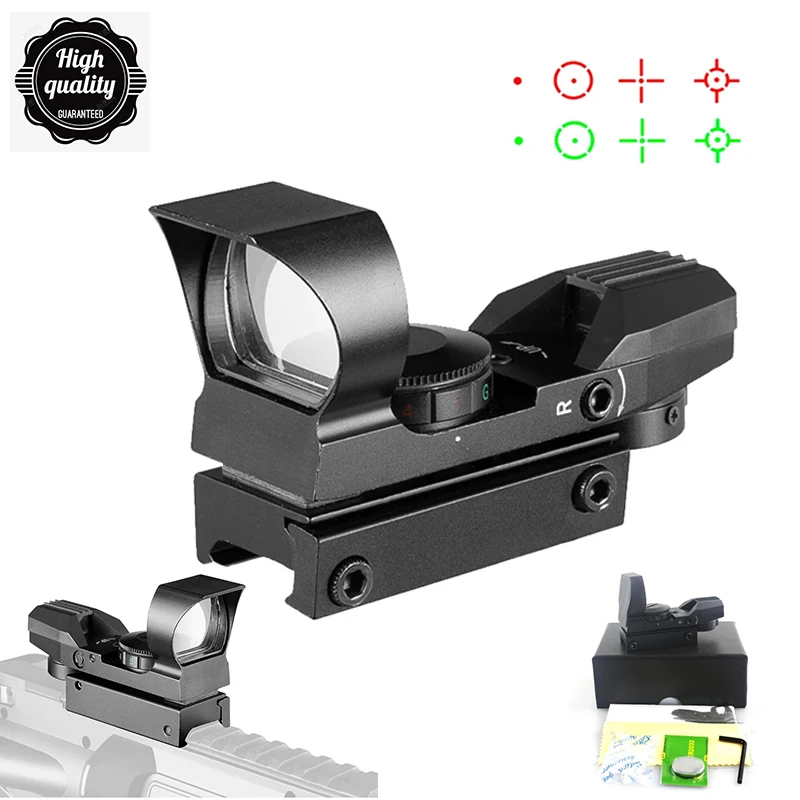 Riflescope Red Green Dot Sight Scope Reflex 33mm Lens Tactical Holographic For 20mm 11mm Rail Mount Rifle Optics