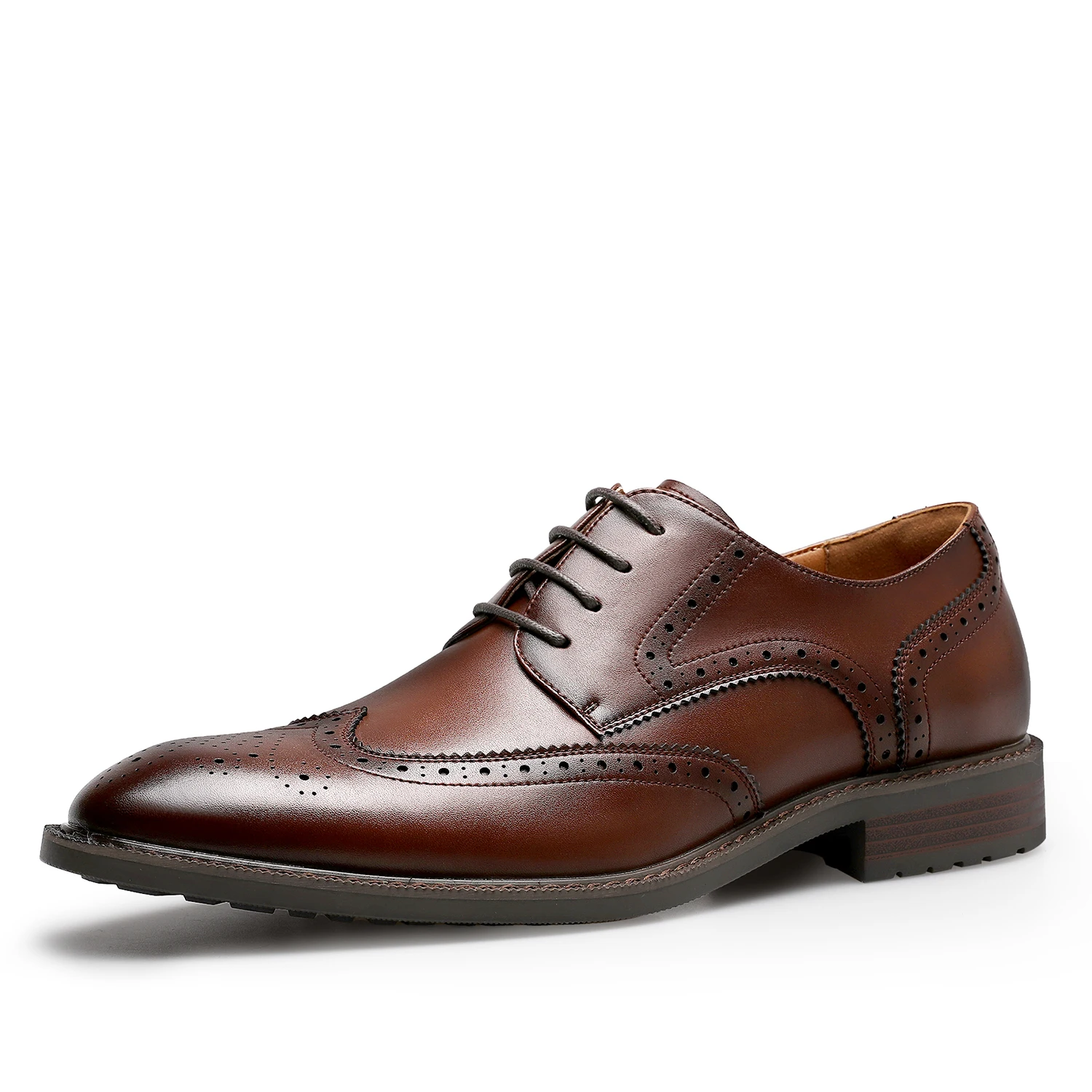 Desai Business Dress men's shoes English carved Derby shoes simple fine leather leather and wing tips