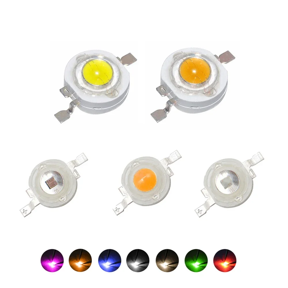 10szt-50szt LED Epistar Chip 1W 3W High Power LED Diody Czerwony Zielony Niebieski Żółty Zimny Biały Pełne spektrum 445nm 660nm Do lampy DIY — zdjęcie 2