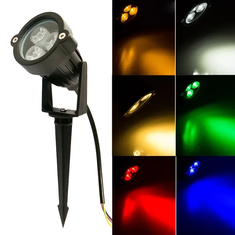 LED Landschap Verlichting 3W 9W Outdoor schijnwerpers Spike Spotlight DC12V 110V 220V Tuinlamp IP65 RGB LED Gazon licht - afbeelding 2