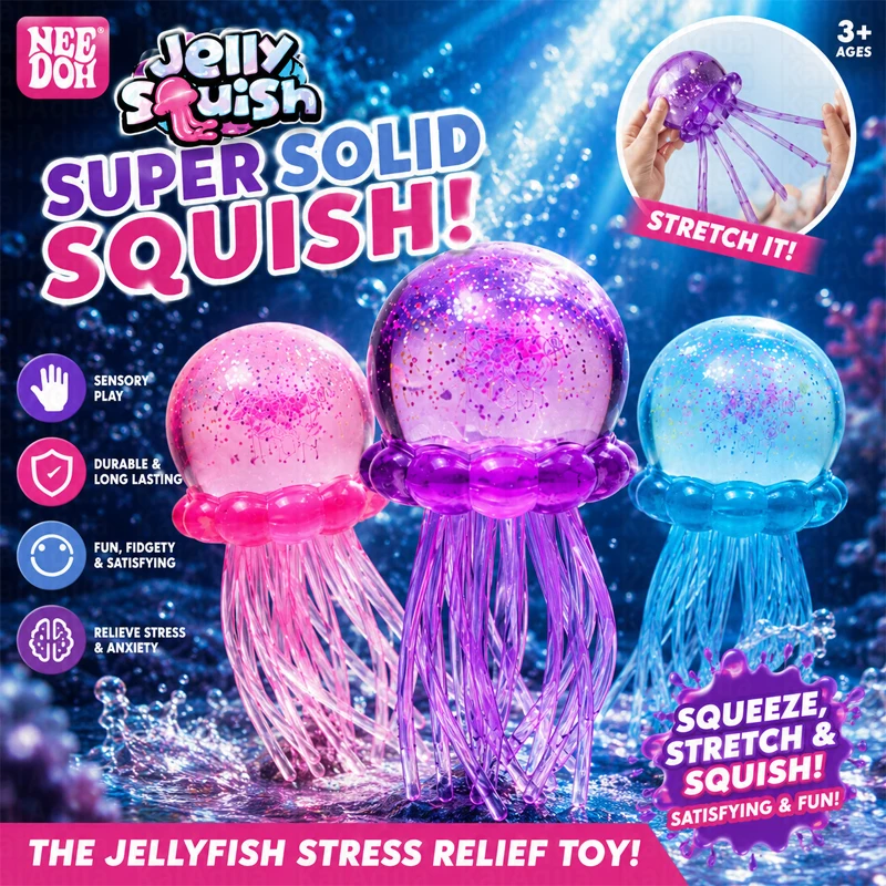 Confirmed Needoh Fuzz Ball Jellyfish Squishy Blind Box Stress Relief Anti-Anxiety Squeeze Toy Party Prop Gift wholesale New