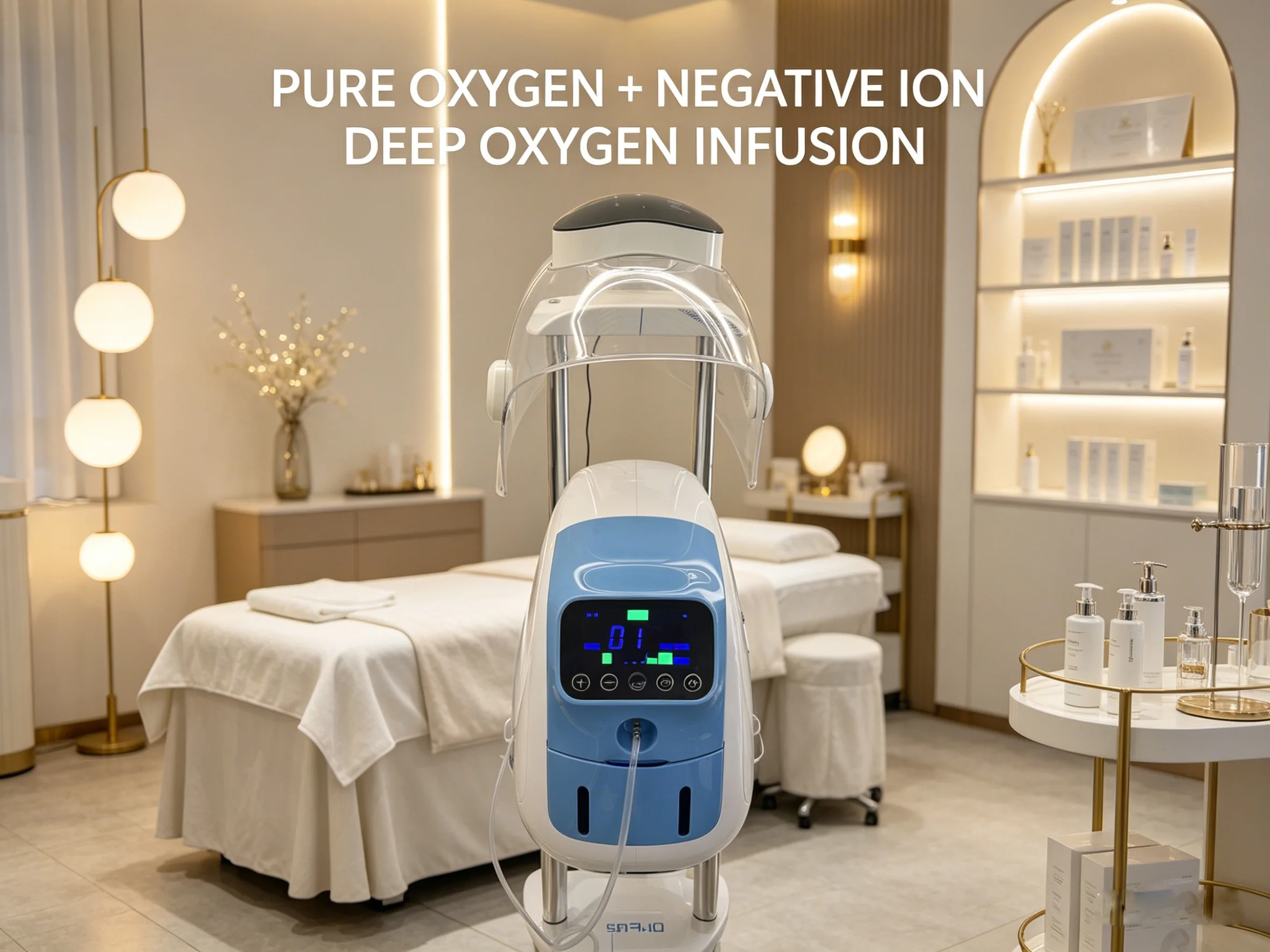 

Oxygen Facial Machine 95% Pure Oxygen 3 Millions Ions Anions Skin Rejuvenation Whitening Salon Use