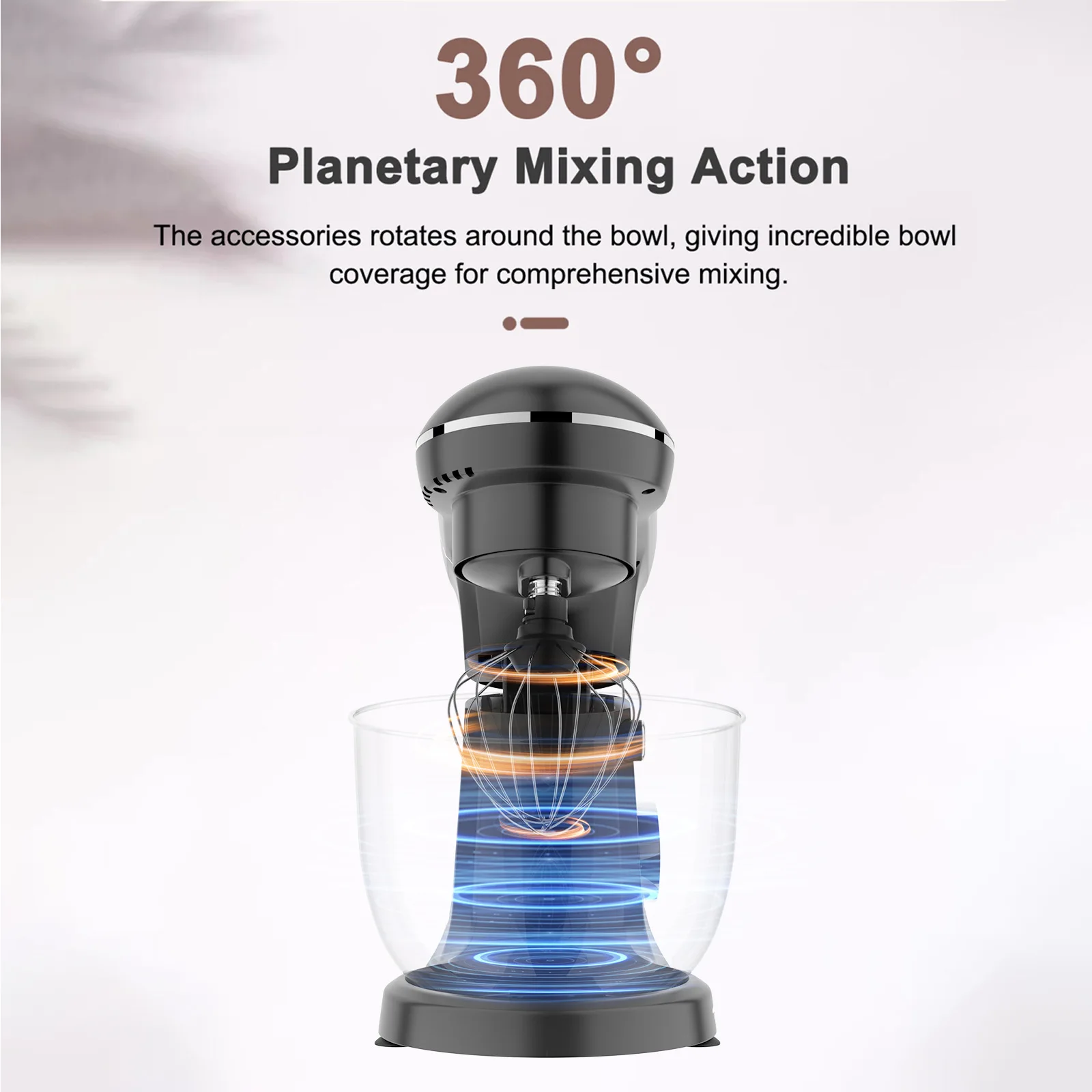 خلاط متعدد الوظائف، خلاطات برأس مائل، خلاط عجين كهربائي للمطبخ للمساعدات المنزلية، وعاء من الفولاذ المقاوم للصدأ سعة 5 لتر (قابس الاتحاد الأوروبي) #5