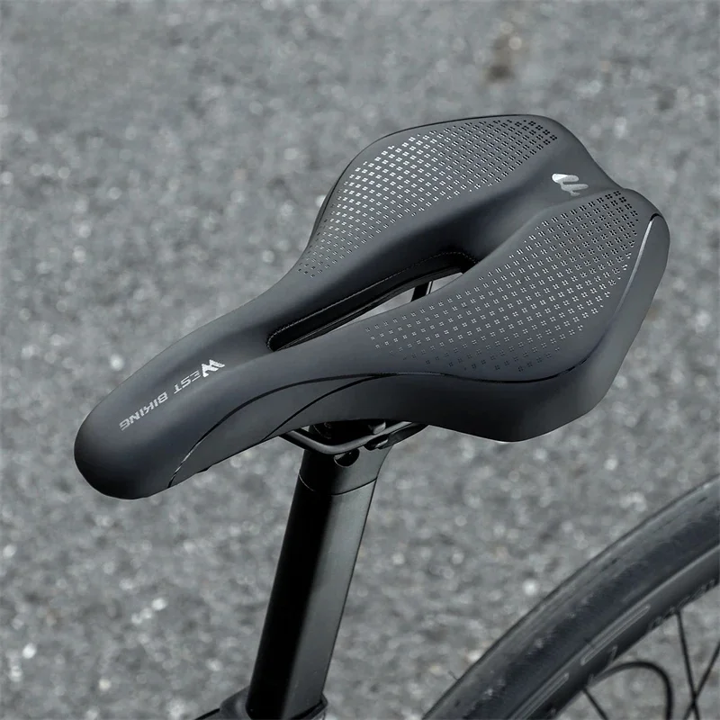 AliExpress West Biking WEST BIKING Bicycle Saddle Hollow Breathable Soft Seat Cushion MTB Shock Absorbing Non-Slip Leather Road Bike Lightweight Saddle