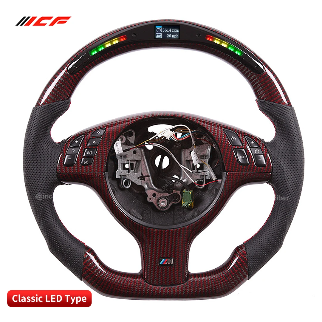 Carbon Fiber LED  Steering Wheel for r BMW  3 Series  M E82, E39 E46 M3 5 Series 1 Series