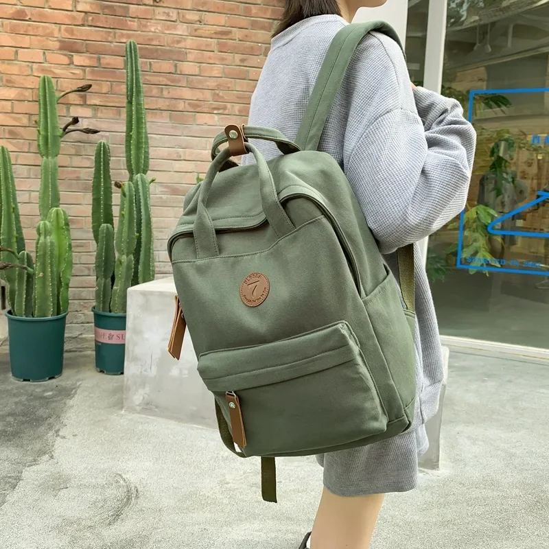2023 New College męski plecak płócienny kobieta Retro dziennik podróży torba dziewczyna chłopiec Laptop Student moda męska i damska tornister — zdjęcie 2