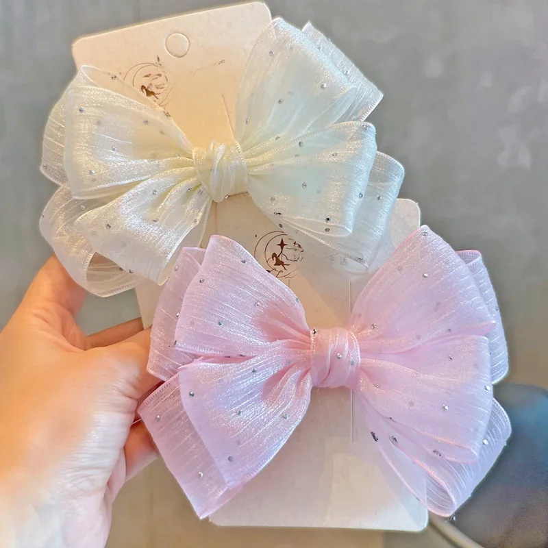 1PC nowa księżniczka koreańska srebrna kropka duża kokarda śliczne dziewczyny spinki do włosów nakrycia głowy dla dzieci spinki do włosów spinki do włosów akcesoria do włosów — zdjęcie 2