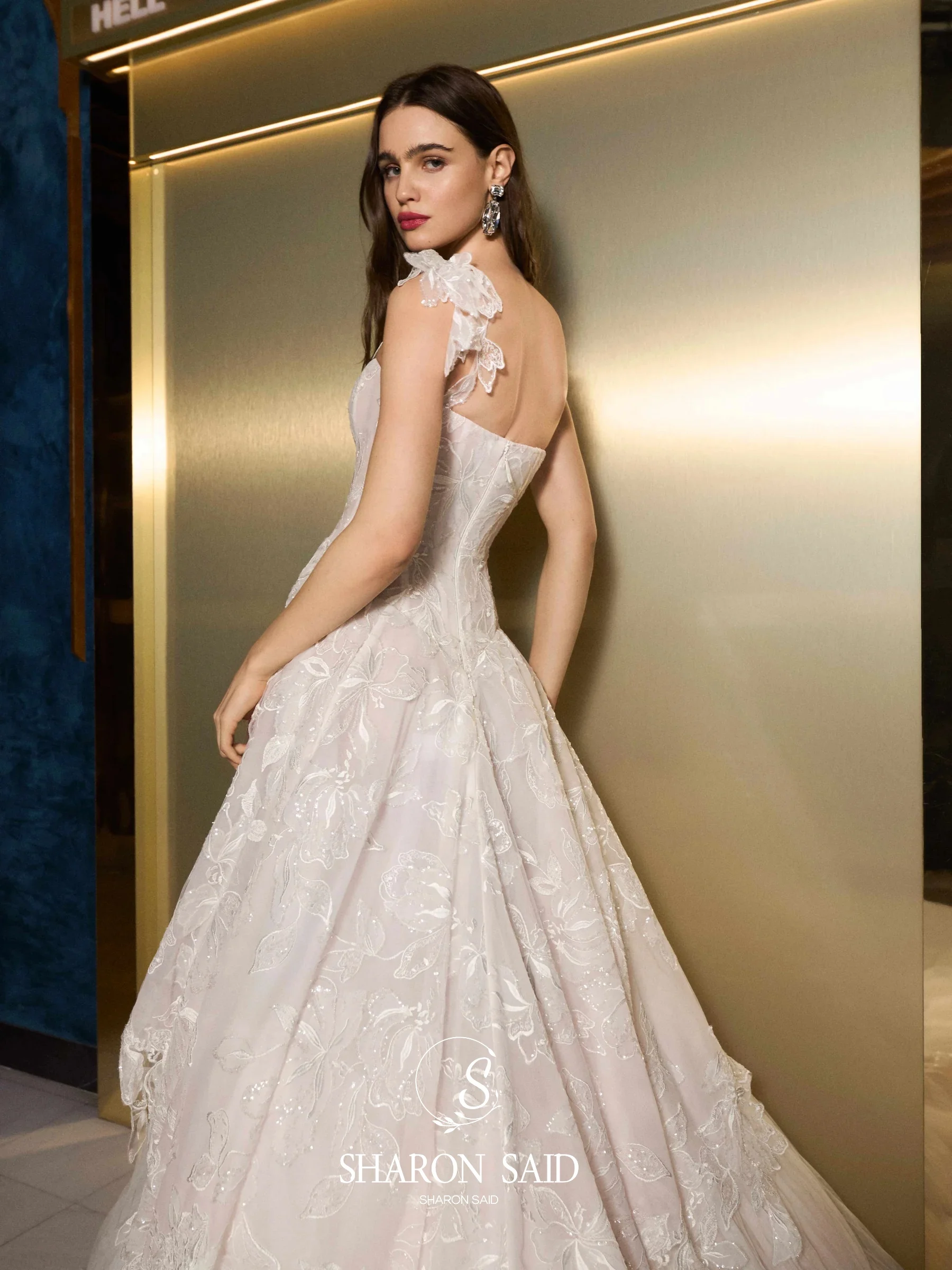 Sharon Said 2025 Romantische Off White Sweetheart Tule Trouwjurk Elegant Een Schouder Hof Trein Bruidsjurken SW336 Aangepaste