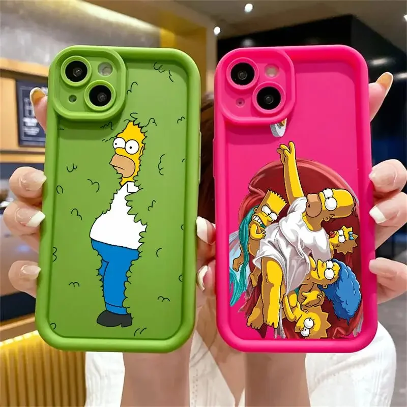 Die simpsons disney stoß feste Hülle für Apple iPhone 11 14 Pro Max 15 Plus 12 13 schützende Silikon