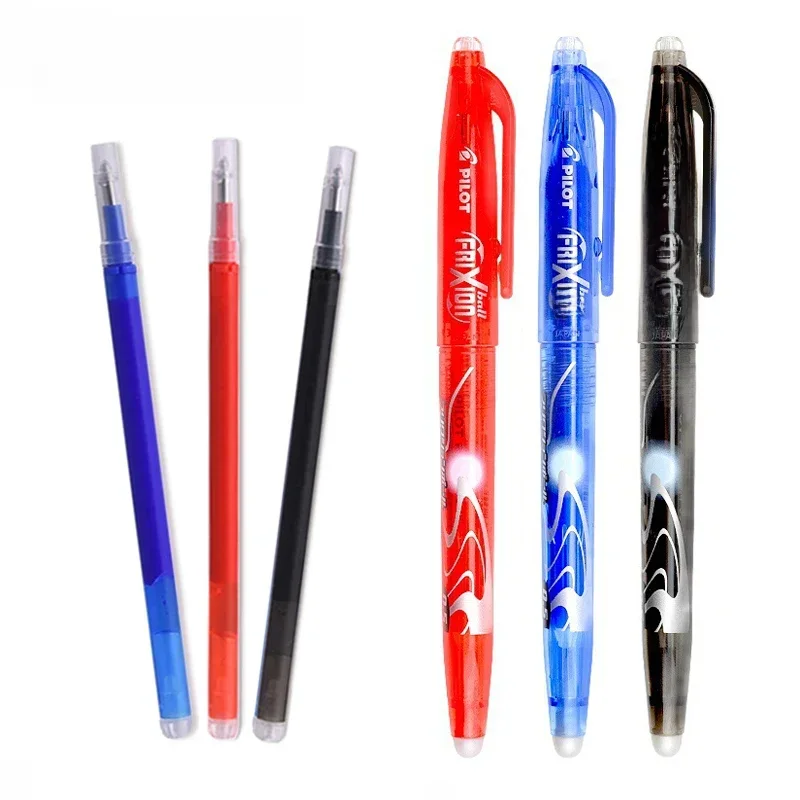 Stylo Gel effaçable Pilot 0.5mm avec jeu de recharges, tige remplaçable de haute capacité, poignée lavable pour la papeterie scolaire et de bureau