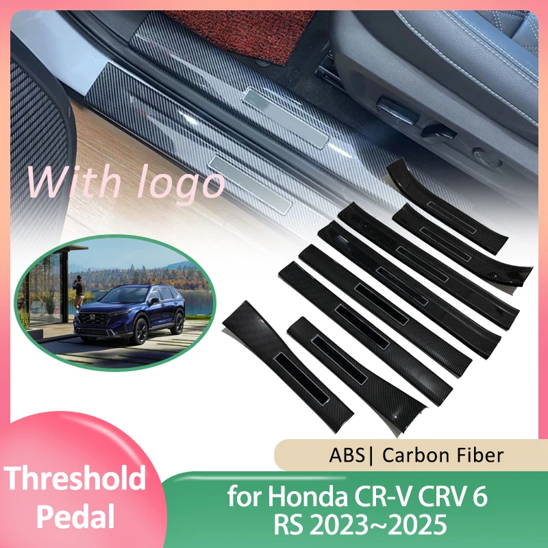 Car Door Sill Scuff Plate for Honda CR-V CRV 6 RS 2023~2025 2024 Guards Welcome Pedal Threshold Cover Sticker Decals Accessories