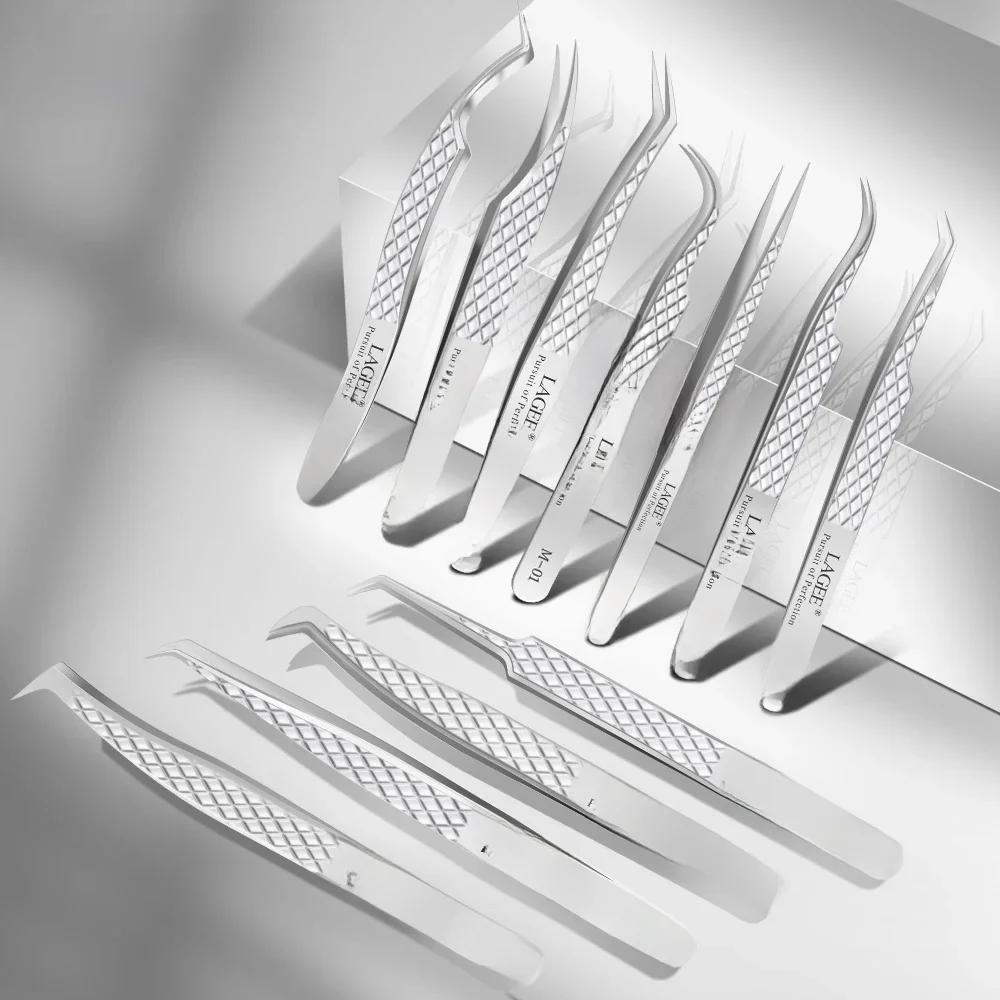 Lagee extensão de cílios pinças volume brasileiro ou fio a fio precisa de luxo diamante bom aperto