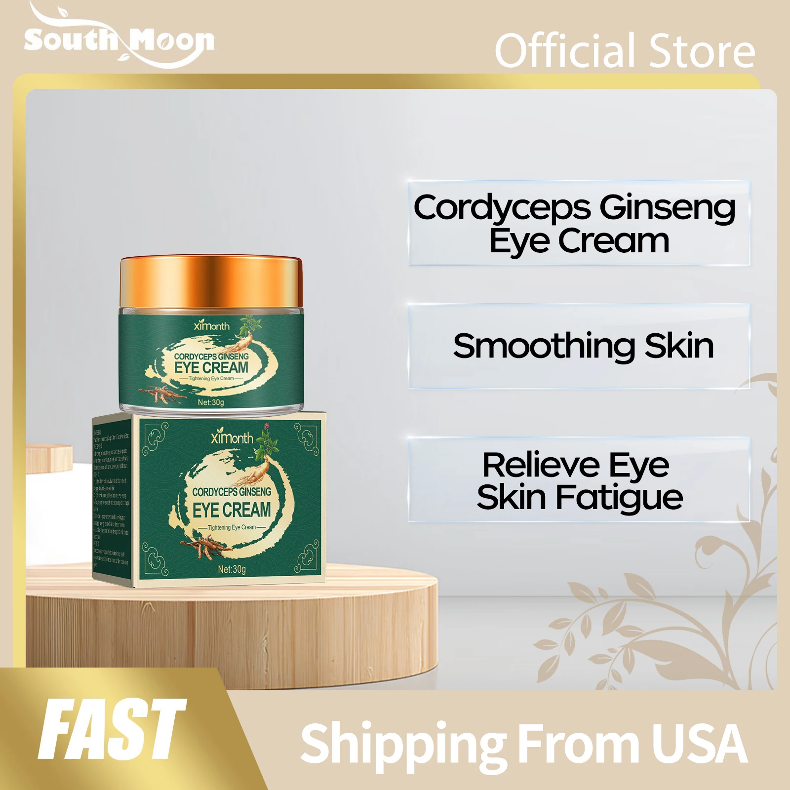 

Cordyceps Ginseng Eye Cream Firming Eye Bags Smoothing Skin Improve Fine Lines Relief Skin Fatigue State Herbal Eye Care Creams