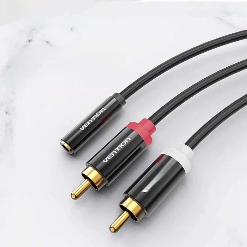 Vention Jack 3.5mm à 2 câble RCA câble Audio femelle à mâle séparateur Aux pour amplificateur TV Home cinéma 3.5 Jack câble Aux RCA