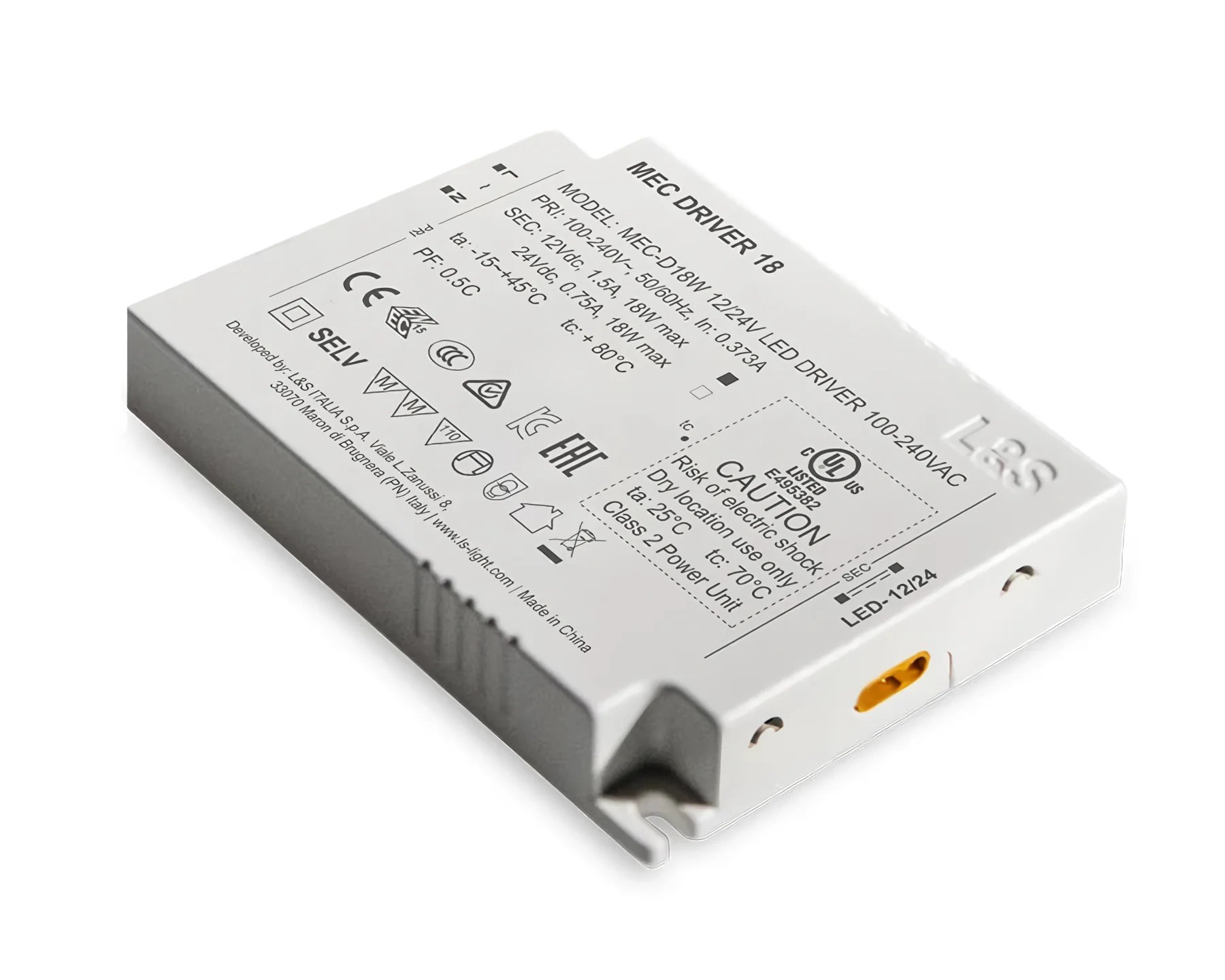 LS 12591670100 MEC Driver MEC-18W 100-240V AC 12-24V DC 18W 31108277 - Compact & Efficient LED Driver